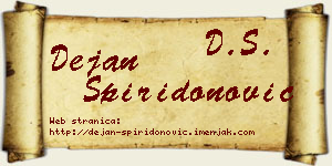 Dejan Spiridonović vizit kartica